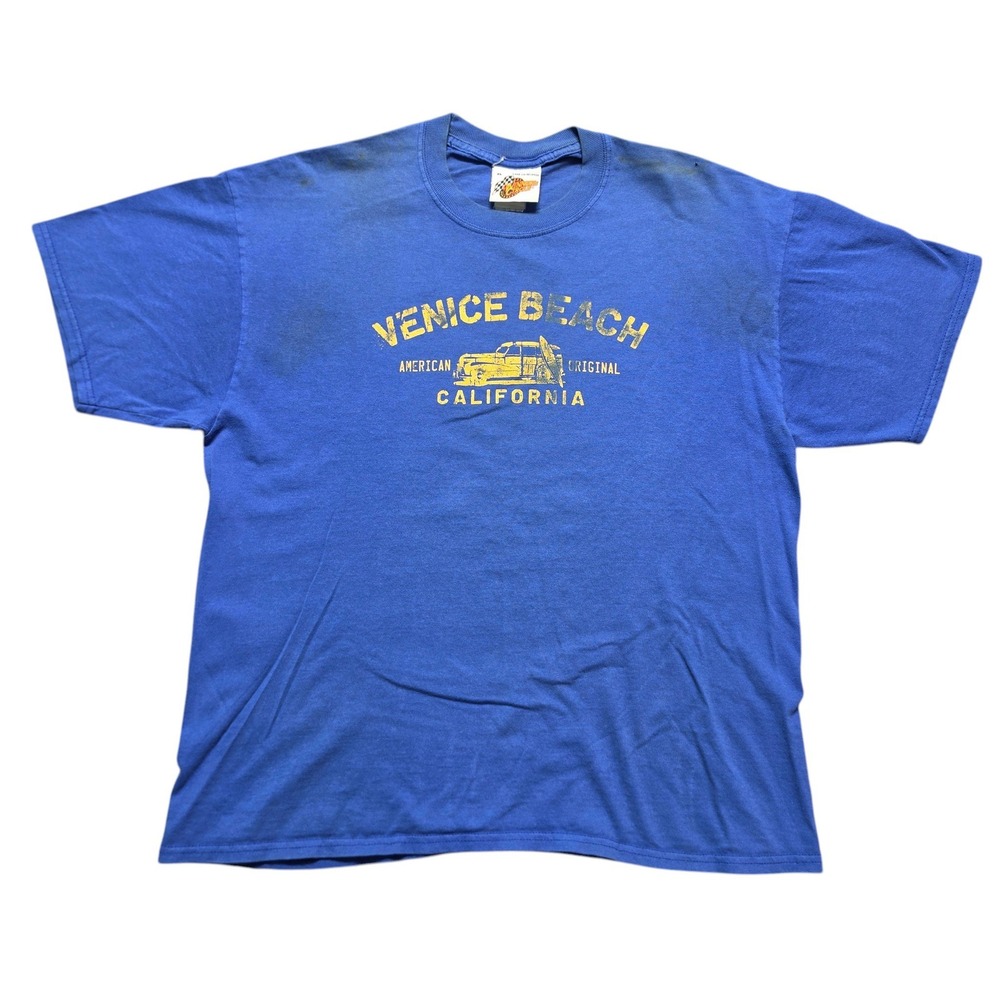 90s Skate Grunge Distressed Venice Beach Graphic Tee Mens XL Blue Winners Circle